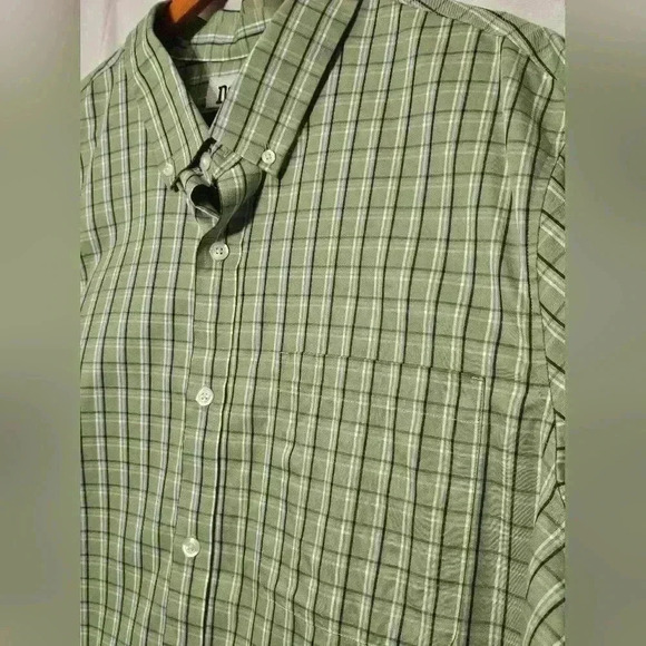 Duluth Mens Button-up 100% Cotton Light Green Collared Plaid Shirt Size 2XLT - Picture 5 of 7